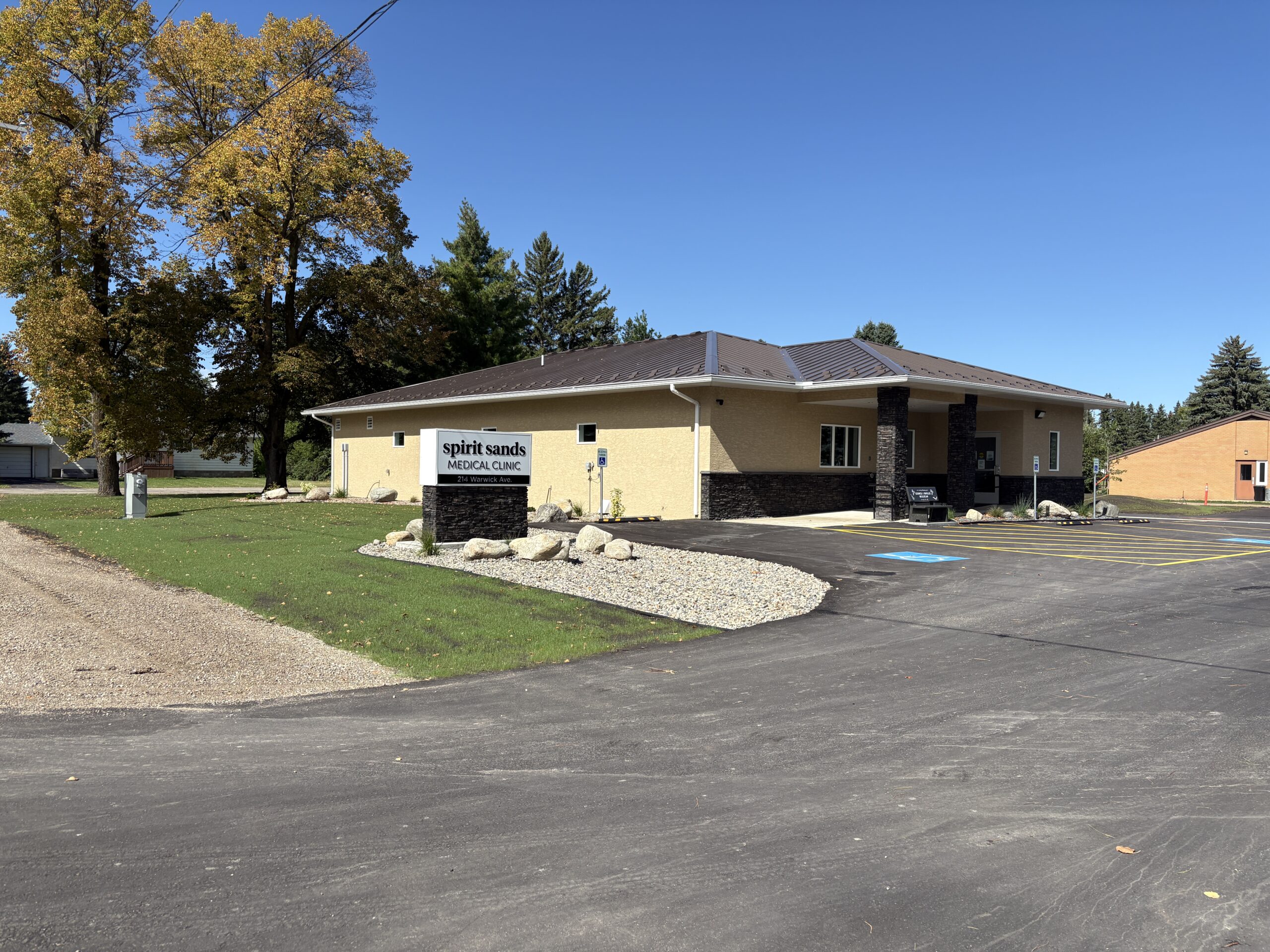 A panoramic image of the property at the intersection of Lyall Street and Warwick Avenue in Glenboro, Manitoba, that will be the site of the new Spirit Sands Medical Clinic.